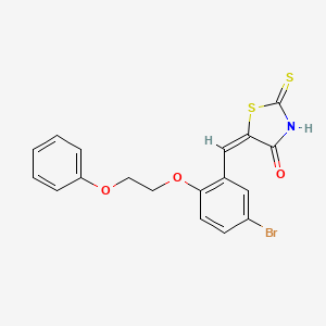 molecular formula C18H14BrNO3S2 B5089260 5-[5-bromo-2-(2-phenoxyethoxy)benzylidene]-2-thioxo-1,3-thiazolidin-4-one 
