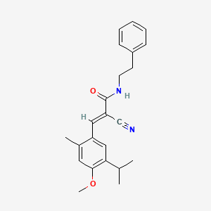 molecular formula C23H26N2O2 B5089268 2-cyano-3-(5-isopropyl-4-methoxy-2-methylphenyl)-N-(2-phenylethyl)acrylamide 