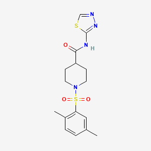 molecular formula C16H20N4O3S2 B5089280 1-[(2,5-dimethylphenyl)sulfonyl]-N-1,3,4-thiadiazol-2-yl-4-piperidinecarboxamide 