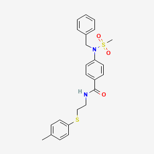 molecular formula C24H26N2O3S2 B5089287 4-[benzyl(methylsulfonyl)amino]-N-{2-[(4-methylphenyl)thio]ethyl}benzamide 