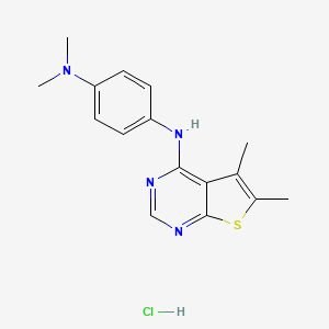 molecular formula C16H19ClN4S B5089326 N'-(5,6-dimethylthieno[2,3-d]pyrimidin-4-yl)-N,N-dimethyl-1,4-benzenediamine hydrochloride 