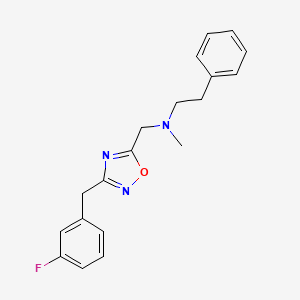 molecular formula C19H20FN3O B5089364 N-{[3-(3-fluorobenzyl)-1,2,4-oxadiazol-5-yl]methyl}-N-methyl-2-phenylethanamine 