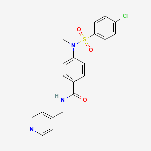 molecular formula C20H18ClN3O3S B5089386 4-[[(4-chlorophenyl)sulfonyl](methyl)amino]-N-(4-pyridinylmethyl)benzamide 