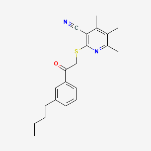 molecular formula C21H24N2OS B5089393 2-{[2-(3-butylphenyl)-2-oxoethyl]thio}-4,5,6-trimethylnicotinonitrile 