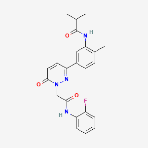 molecular formula C23H23FN4O3 B5089428 N-[5-(1-{2-[(2-fluorophenyl)amino]-2-oxoethyl}-6-oxo-1,6-dihydro-3-pyridazinyl)-2-methylphenyl]-2-methylpropanamide 