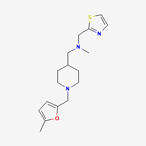 molecular formula C17H25N3OS B5089435 N-methyl-1-{1-[(5-methyl-2-furyl)methyl]-4-piperidinyl}-N-(1,3-thiazol-2-ylmethyl)methanamine 