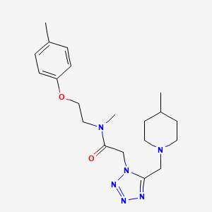 molecular formula C20H30N6O2 B5089436 N-methyl-N-[2-(4-methylphenoxy)ethyl]-2-{5-[(4-methyl-1-piperidinyl)methyl]-1H-tetrazol-1-yl}acetamide 
