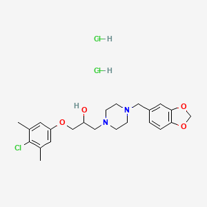 molecular formula C23H31Cl3N2O4 B5089439 1-[4-(1,3-benzodioxol-5-ylmethyl)-1-piperazinyl]-3-(4-chloro-3,5-dimethylphenoxy)-2-propanol dihydrochloride 