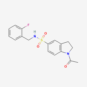 molecular formula C17H17FN2O3S B5089459 1-acetyl-N-(2-fluorobenzyl)-5-indolinesulfonamide 