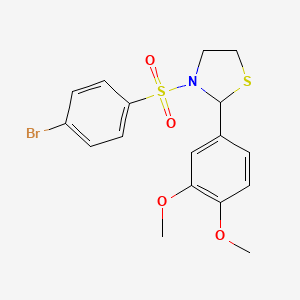 molecular formula C17H18BrNO4S2 B5089479 3-[(4-bromophenyl)sulfonyl]-2-(3,4-dimethoxyphenyl)-1,3-thiazolidine 