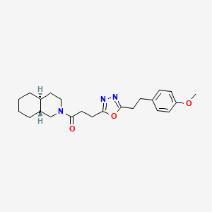 (4aS*,8aR*)-2-(3-{5-[2-(4-methoxyphenyl)ethyl]-1,3,4-oxadiazol-2-yl}propanoyl)decahydroisoquinoline