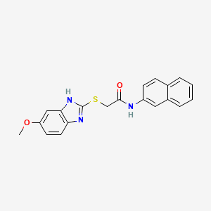 molecular formula C20H17N3O2S B5089497 2-[(5-methoxy-1H-benzimidazol-2-yl)thio]-N-2-naphthylacetamide 