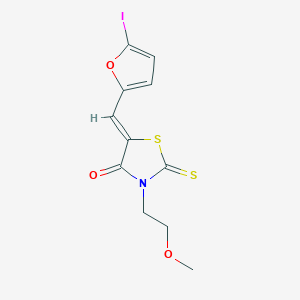 molecular formula C11H10INO3S2 B5089501 5-[(5-iodo-2-furyl)methylene]-3-(2-methoxyethyl)-2-thioxo-1,3-thiazolidin-4-one 