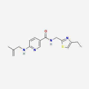 molecular formula C16H20N4OS B5089517 N-[(4-ethyl-1,3-thiazol-2-yl)methyl]-6-[(2-methyl-2-propen-1-yl)amino]nicotinamide 