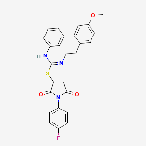 molecular formula C26H24FN3O3S B5089582 1-(4-fluorophenyl)-2,5-dioxo-3-pyrrolidinyl N-[2-(4-methoxyphenyl)ethyl]-N'-phenylimidothiocarbamate 