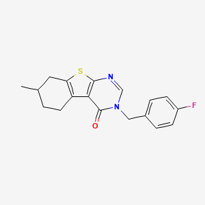 molecular formula C18H17FN2OS B5089596 3-(4-fluorobenzyl)-7-methyl-5,6,7,8-tetrahydro[1]benzothieno[2,3-d]pyrimidin-4(3H)-one 
