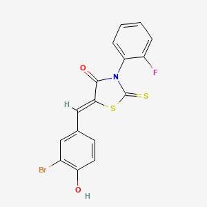 5-(3-bromo-4-hydroxybenzylidene)-3-(2-fluorophenyl)-2-thioxo-1,3-thiazolidin-4-one
