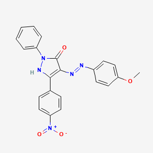 molecular formula C22H17N5O4 B5089638 3-(4-nitrophenyl)-1-phenyl-1H-pyrazole-4,5-dione 4-[(4-methoxyphenyl)hydrazone] 