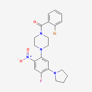 molecular formula C21H22BrFN4O3 B5089658 1-(2-bromobenzoyl)-4-[4-fluoro-2-nitro-5-(1-pyrrolidinyl)phenyl]piperazine 