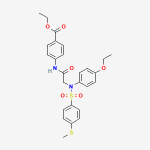 molecular formula C26H28N2O6S2 B5089673 ethyl 4-[(N-(4-ethoxyphenyl)-N-{[4-(methylthio)phenyl]sulfonyl}glycyl)amino]benzoate 