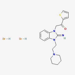 molecular formula C20H26Br2N4OS B5089680 2-{2-imino-3-[2-(1-piperidinyl)ethyl]-2,3-dihydro-1H-benzimidazol-1-yl}-1-(2-thienyl)ethanone dihydrobromide 