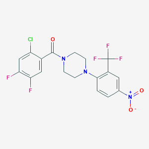 molecular formula C18H13ClF5N3O3 B5089684 1-(2-chloro-4,5-difluorobenzoyl)-4-[4-nitro-2-(trifluoromethyl)phenyl]piperazine 