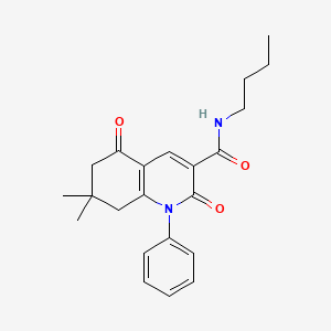 molecular formula C22H26N2O3 B5089691 N-butyl-7,7-dimethyl-2,5-dioxo-1-phenyl-1,2,5,6,7,8-hexahydro-3-quinolinecarboxamide 