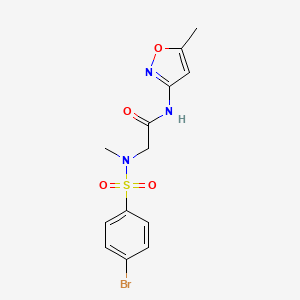 molecular formula C13H14BrN3O4S B5089715 N~2~-[(4-bromophenyl)sulfonyl]-N~2~-methyl-N~1~-(5-methyl-3-isoxazolyl)glycinamide 