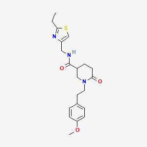 molecular formula C21H27N3O3S B5089720 N-[(2-ethyl-1,3-thiazol-4-yl)methyl]-1-[2-(4-methoxyphenyl)ethyl]-6-oxo-3-piperidinecarboxamide 