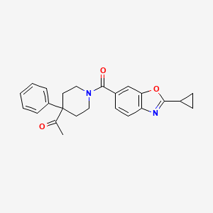 molecular formula C24H24N2O3 B5089794 1-{1-[(2-cyclopropyl-1,3-benzoxazol-6-yl)carbonyl]-4-phenyl-4-piperidinyl}ethanone 