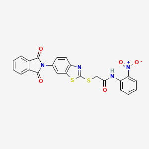 molecular formula C23H14N4O5S2 B5089802 2-{[6-(1,3-dioxo-1,3-dihydro-2H-isoindol-2-yl)-1,3-benzothiazol-2-yl]thio}-N-(2-nitrophenyl)acetamide 