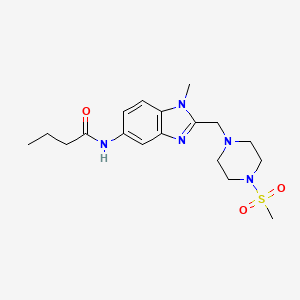 molecular formula C18H27N5O3S B5089808 N-(1-methyl-2-{[4-(methylsulfonyl)-1-piperazinyl]methyl}-1H-benzimidazol-5-yl)butanamide 