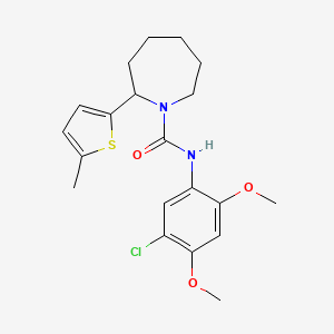 molecular formula C20H25ClN2O3S B5089815 N-(5-chloro-2,4-dimethoxyphenyl)-2-(5-methyl-2-thienyl)-1-azepanecarboxamide 