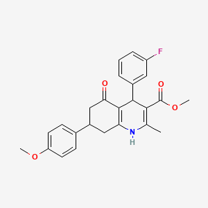 methyl 4-(3-fluorophenyl)-7-(4-methoxyphenyl)-2-methyl-5-oxo-1,4,5,6,7,8-hexahydro-3-quinolinecarboxylate