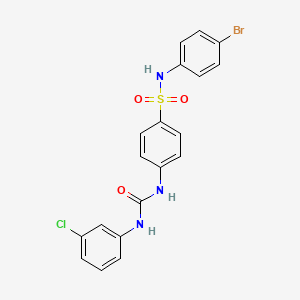 molecular formula C19H15BrClN3O3S B5089833 N-(4-bromophenyl)-4-({[(3-chlorophenyl)amino]carbonyl}amino)benzenesulfonamide 