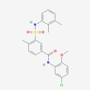 molecular formula C23H23ClN2O4S B5089850 N-(5-chloro-2-methoxyphenyl)-3-{[(2,3-dimethylphenyl)amino]sulfonyl}-4-methylbenzamide 