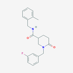 molecular formula C21H23FN2O2 B5089881 1-(3-fluorobenzyl)-N-(2-methylbenzyl)-6-oxo-3-piperidinecarboxamide 