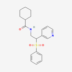 molecular formula C20H24N2O3S B5089918 N-[2-(phenylsulfonyl)-2-(3-pyridinyl)ethyl]cyclohexanecarboxamide 