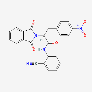 molecular formula C24H16N4O5 B5089928 N-(2-cyanophenyl)-2-(1,3-dioxo-1,3-dihydro-2H-isoindol-2-yl)-3-(4-nitrophenyl)propanamide 