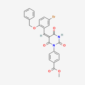molecular formula C26H19BrN2O6 B5089932 methyl 4-[5-[2-(benzyloxy)-5-bromobenzylidene]-2,4,6-trioxotetrahydro-1(2H)-pyrimidinyl]benzoate 