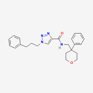 molecular formula C24H28N4O2 B5089945 1-(3-phenylpropyl)-N-[(4-phenyltetrahydro-2H-pyran-4-yl)methyl]-1H-1,2,3-triazole-4-carboxamide 