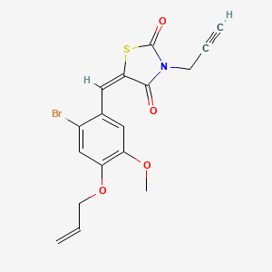 molecular formula C17H14BrNO4S B5089951 5-[4-(allyloxy)-2-bromo-5-methoxybenzylidene]-3-(2-propyn-1-yl)-1,3-thiazolidine-2,4-dione 