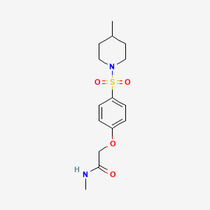 molecular formula C15H22N2O4S B5089965 N-methyl-2-{4-[(4-methylpiperidin-1-yl)sulfonyl]phenoxy}acetamide 
