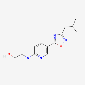 molecular formula C14H20N4O2 B5089981 2-[[5-(3-isobutyl-1,2,4-oxadiazol-5-yl)-2-pyridinyl](methyl)amino]ethanol 