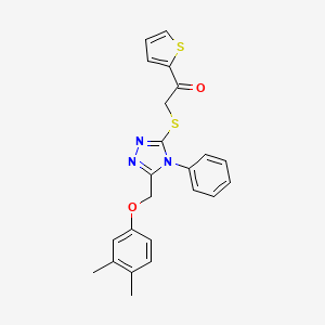 molecular formula C23H21N3O2S2 B5089994 2-({5-[(3,4-dimethylphenoxy)methyl]-4-phenyl-4H-1,2,4-triazol-3-yl}thio)-1-(2-thienyl)ethanone 