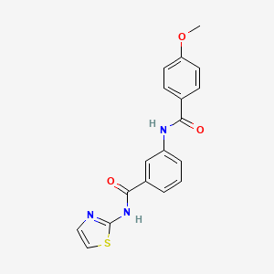 molecular formula C18H15N3O3S B5089999 3-[(4-methoxybenzoyl)amino]-N-1,3-thiazol-2-ylbenzamide CAS No. 5964-78-3