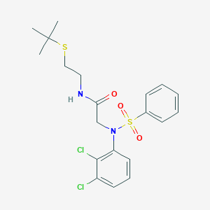 molecular formula C20H24Cl2N2O3S2 B5090004 N~1~-[2-(tert-butylthio)ethyl]-N~2~-(2,3-dichlorophenyl)-N~2~-(phenylsulfonyl)glycinamide 