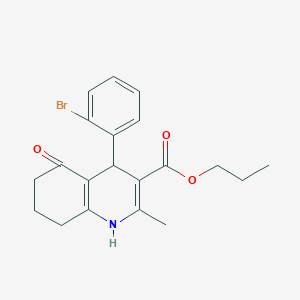 molecular formula C20H22BrNO3 B5090006 propyl 4-(2-bromophenyl)-2-methyl-5-oxo-1,4,5,6,7,8-hexahydro-3-quinolinecarboxylate 