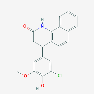 molecular formula C20H16ClNO3 B5090017 4-(3-chloro-4-hydroxy-5-methoxyphenyl)-3,4-dihydrobenzo[h]quinolin-2(1H)-one 
