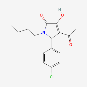 molecular formula C16H18ClNO3 B5090020 4-acetyl-1-butyl-5-(4-chlorophenyl)-3-hydroxy-1,5-dihydro-2H-pyrrol-2-one 